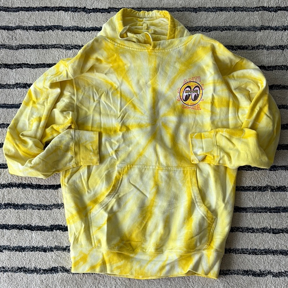 Anti Social Social Club tie dye hoodie yellow